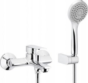 Bateria wannowa KFA 4424-510-00 AGAT BATERIA WANNOWA ŚCIENNA Z ZESTAWEM NATRYSKOWYM (WĄŻ 1500 MM, MOCOWANIE ŚCIENNE, RĄCZKA 3-FUNKCYJNA) , CHROM + CLICK CLACK// B-90-00-1-000-ZESTAW 4