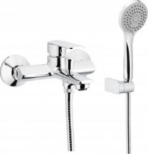 Bateria wannowa KFA 4424-510-00 AGAT BATERIA WANNOWA ŚCIENNA Z ZESTAWEM NATRYSKOWYM (WĄŻ 1500 MM, MOCOWANIE ŚCIENNE, RĄCZKA 3-FUNKCYJNA) , CHROM + CLICK CLACK// B-90-00-1-000-ZESTAW 5