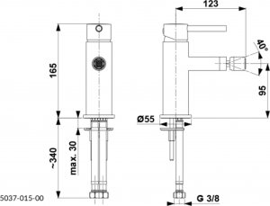 Bateria bidetowa KFA Moza stojąca czarny (5037-015-81) 2