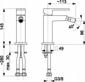 Bateria bidetowa KFA Logon stojąca czarny (5137-015-81) 2