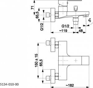 Bateria wannowa KFA 5134-010-81 LOGON BATERIA WANNOWA ŚCIENNA, CZARNA, // B-88-01-1-024 2