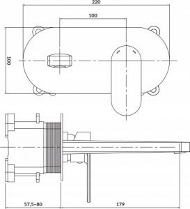 Bateria umywalkowa Cersanit Crea podtynkowa czarny mat (S951-333) 2