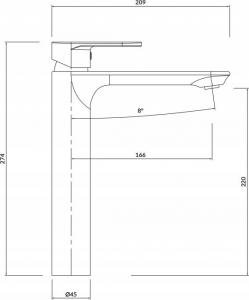 Bateria umywalkowa Cersanit Crea stojąca czarny mat (S951-332) 2