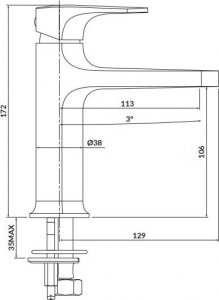 Bateria umywalkowa Cersanit Inverto stojąca czarny (S951-295) 3