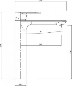 Bateria umywalkowa Cersanit Crea stojąca chrom (S951-329) 2