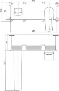 Bateria umywalkowa Cersanit Mille podtynkowa chrom (S951-357) 2