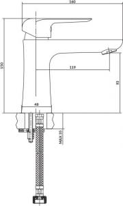Bateria umywalkowa Cersanit City stojąca chrom (S951-359) 2