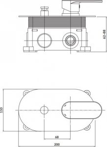 Bateria wannowa Cersanit Crea podtynkowe chrom (S951-305) 2