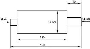 TurboWorks_D Tłumik Końcowy TurboWorks 100mm wejście 76mm 4