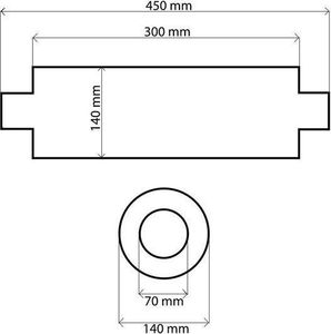 TurboWorks_D Tłumik Środkowy 70mm TurboWorks RS 409SS 300mm 4