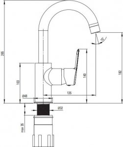 Bateria umywalkowa Deante Arnika stojąca czarny (BQA N24M) 2