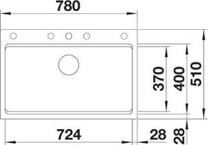 Zlewozmywak Blanco Etagon 8 Silgranit czarny z korkiem InFino, szyny (525892) 2
