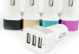 Adapter zapalniczki samochodowej USB 2.1A 2.0A 1.0, czarno-złoty 1