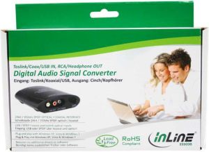 Adapter AV InLine Konwerter Audio Toslink, Coaxial, USB do RCA (89909B) 3