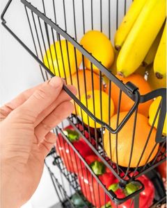 Vilde Koszyk metalowy czarny na OWOCE WARZYWA piętrowy do piętrowania 31x26x22 cm 3