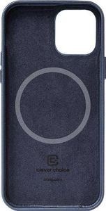 Crong Crong Essential Cover Magnetic - Etui ze skóry iPhone 12 / iPhone 12 Pro MagSafe (granatowy) 3