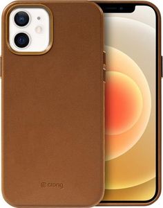 Crong Crong Essential Cover - Etui ze skóry ekologicznej iPhone 12 / iPhone 12 Pro (brązowy) 2