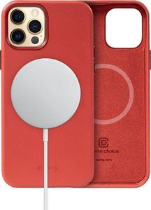 Crong Crong Essential Cover Magnetic - Etui ze skóry iPhone 12 Pro Max MagSafe (czerwony) 2