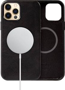 Crong Crong Essential Cover Magnetic - Etui ze skóry iPhone 12 Pro Max MagSafe (czarny) 2