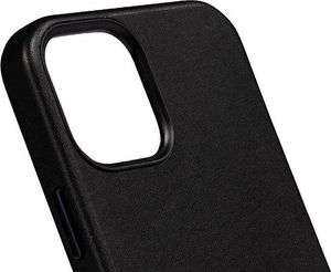 Crong Crong Essential Cover Magnetic - Etui ze skóry iPhone 12 / iPhone 12 Pro MagSafe (czarny) 6
