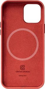 Crong Crong Essential Cover Magnetic - Etui ze skóry iPhone 12 / iPhone 12 Pro MagSafe (czerwony) 4