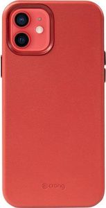 Crong Crong Essential Cover Magnetic - Etui ze skóry iPhone 12 / iPhone 12 Pro MagSafe (czerwony) 7
