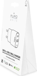 Ładowarka Puro Mini Fast Travel Charger 1x USB-A 1x USB-C 3 A (PUR414WHT) 2