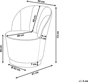 Beliani Fotel welurowy niebieski ALBY 7