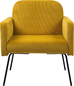 Beliani Fotel welurowy żółty NARKEN 2