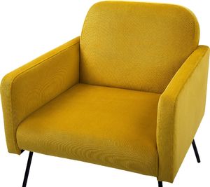 Beliani Fotel welurowy żółty NARKEN 4