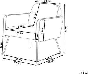 Beliani Fotel welurowy żółty NARKEN 7