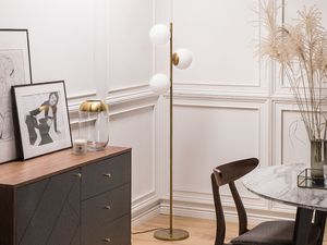 Lampa podłogowa Beliani Lampa podłogowa metalowa złota WADI 2