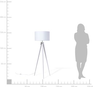 Lampa podłogowa Beliani Lampa podłogowa metalowa biała STILETTO 3