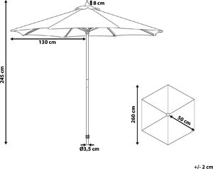 Beliani Parasol ogrodowy 260 cm czarno-biały FERENTILLO (140302) 6