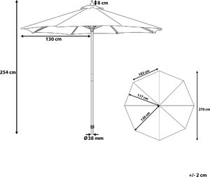 Beliani Parasol ogrodowy 270 cm niebieski TOSCANA (58095) 7