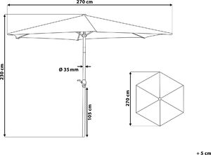 Beliani Parasol ogrodowy 270 cm burgundowy VARESE (85657) 9