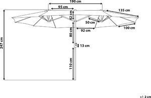 Beliani Parasol ogrodowy 270 x 460 cm beżowy SIBILLA (61906) 9