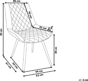 Beliani Zestaw 2 krzeseł do jadalni szary MARIBEL 9