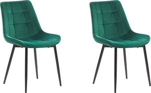 Beliani Zestaw 2 krzeseł do jadalni welurowy zielony MELROSE 1
