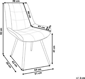 Beliani Zestaw 2 krzeseł do jadalni welurowy zielony MELROSE 8