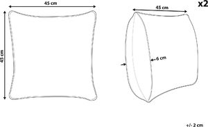 Beliani Zestaw 2 poduszek dekoracyjnych 45 x 45 cm wielokolorowy ABELIA 6