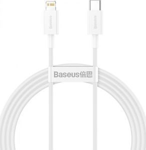 Kabel USB Baseus USB-C - Lightning 1 m Biały (baseus_20210428102456) 1
