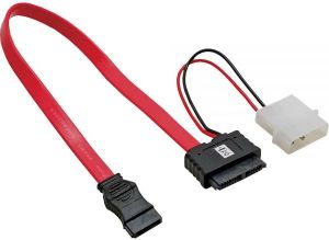 InLine SATA - SATA Slimline + Molex, 0.3m, Czerwony (29675) 1