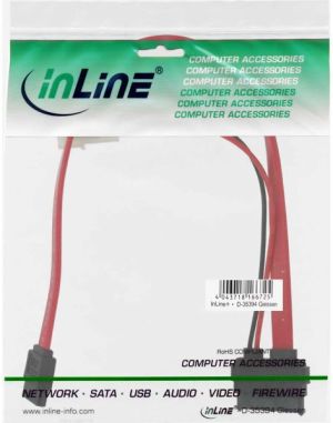 InLine SATA - SATA Slimline + Molex, 0.3m, Czerwony (29675) 3