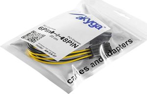Akyga PCIe 6-pin - PCIe 8-pin, 0.2m, Żółty (AK-CA-07) 4