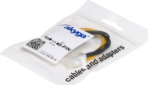 Akyga ATX/EPS 4-pin - ATX/EPS 8-pin, 0.15m, Żółty (AK-CA-10) 2