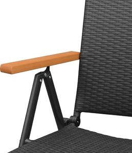 vidaXL 3-częściowy zestaw mebli ogrodowych, czarno-brązowy (3060088) 8