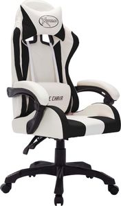 Fotel vidaXL z RGB LED biało-czarny 3