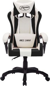 Fotel vidaXL z RGB LED biało-czarny 4