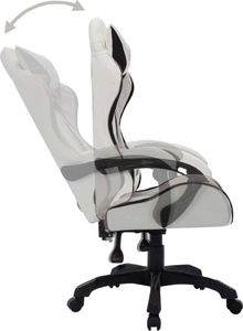 Fotel vidaXL z RGB LED biało-czarny 5